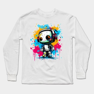 Cute cartoon Robot. Funny cyborg. Long Sleeve T-Shirt